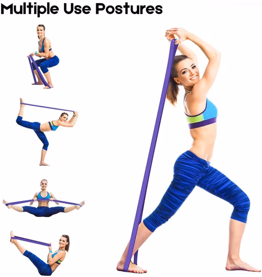 6 Widerstands-Übungsbänder für Heimfitness, Krafttraining, Physiotherapie, Naturlatex-Trainingsbänder